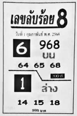 เลขลับร้อย8-01-02-68